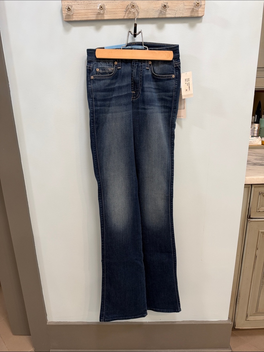7 For All Mankind Dark Blue Flared Jeans